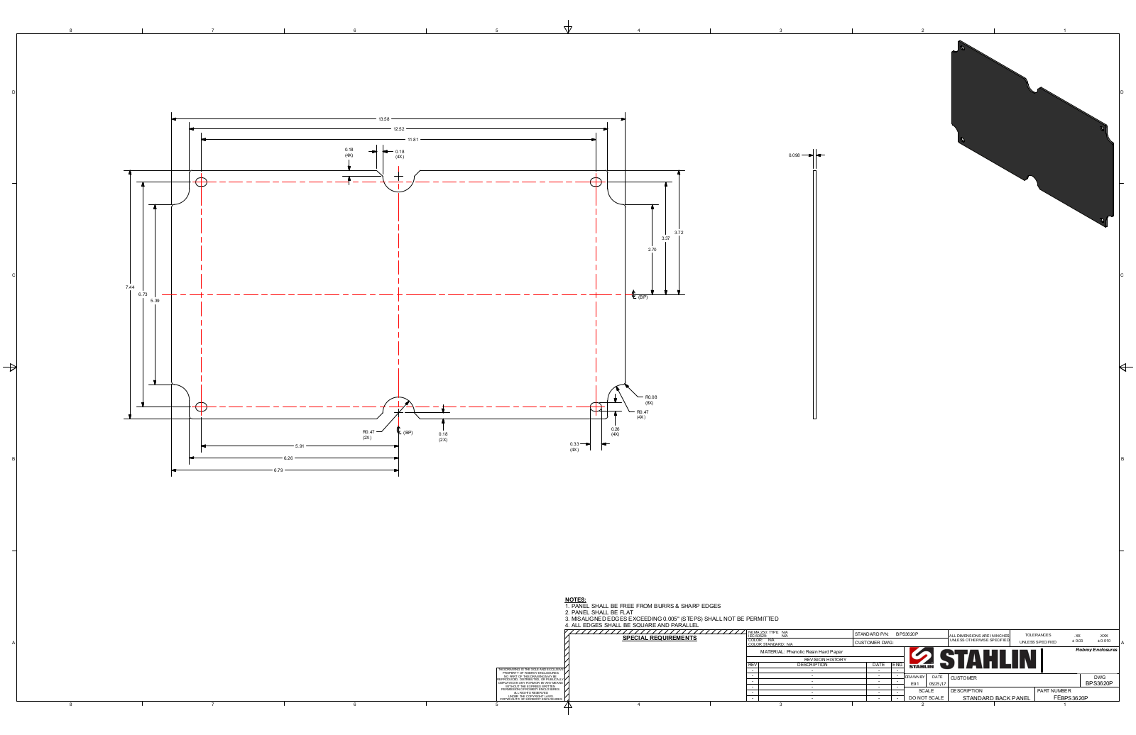 Stahlin BPS3620P Reference Drawing