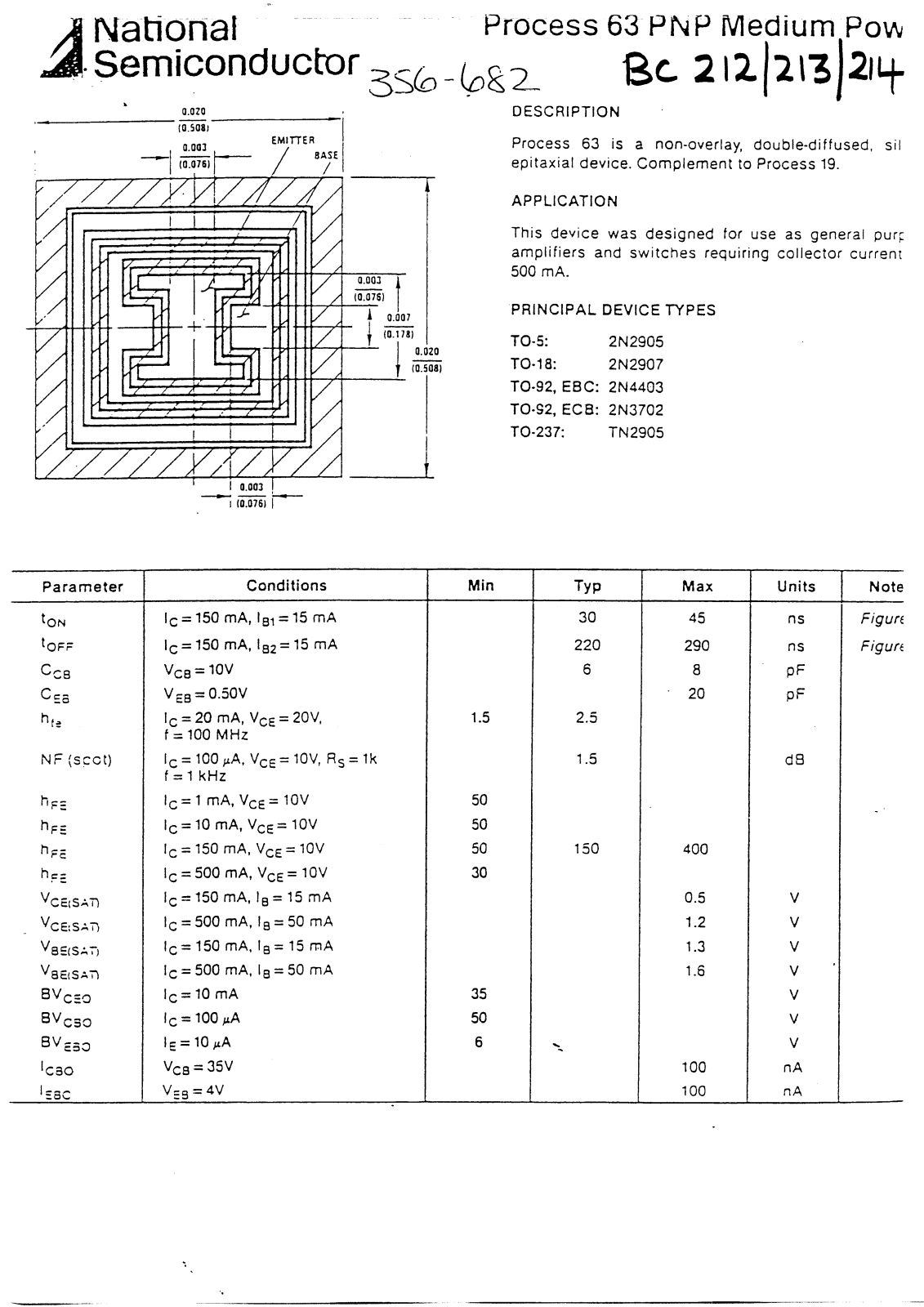 Fairchild Semiconductor BC212 Datasheet