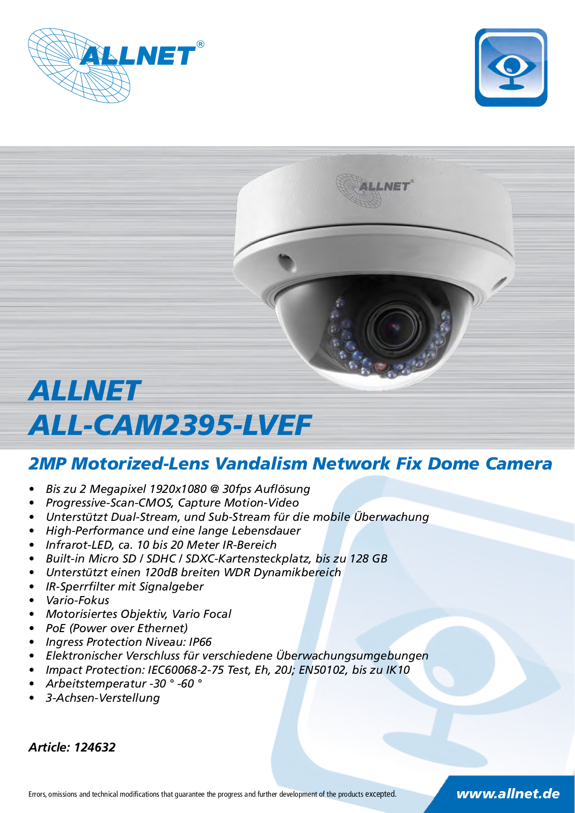 Allnet ALL-CAM2395-LVEF User Manual