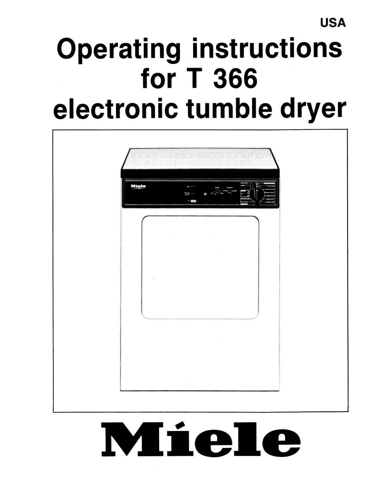 Miele T366 Operating instructions