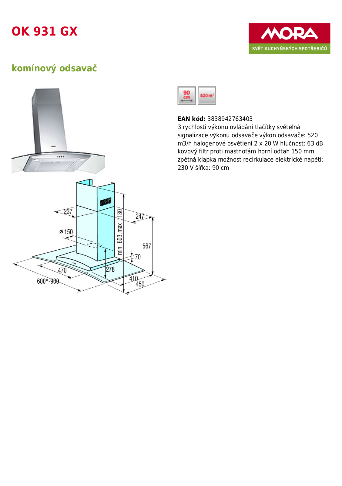 Mora OK 931 GX User Manual