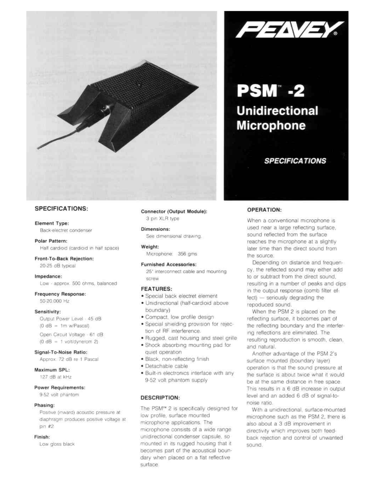 Peavey PSM-2 User Manual