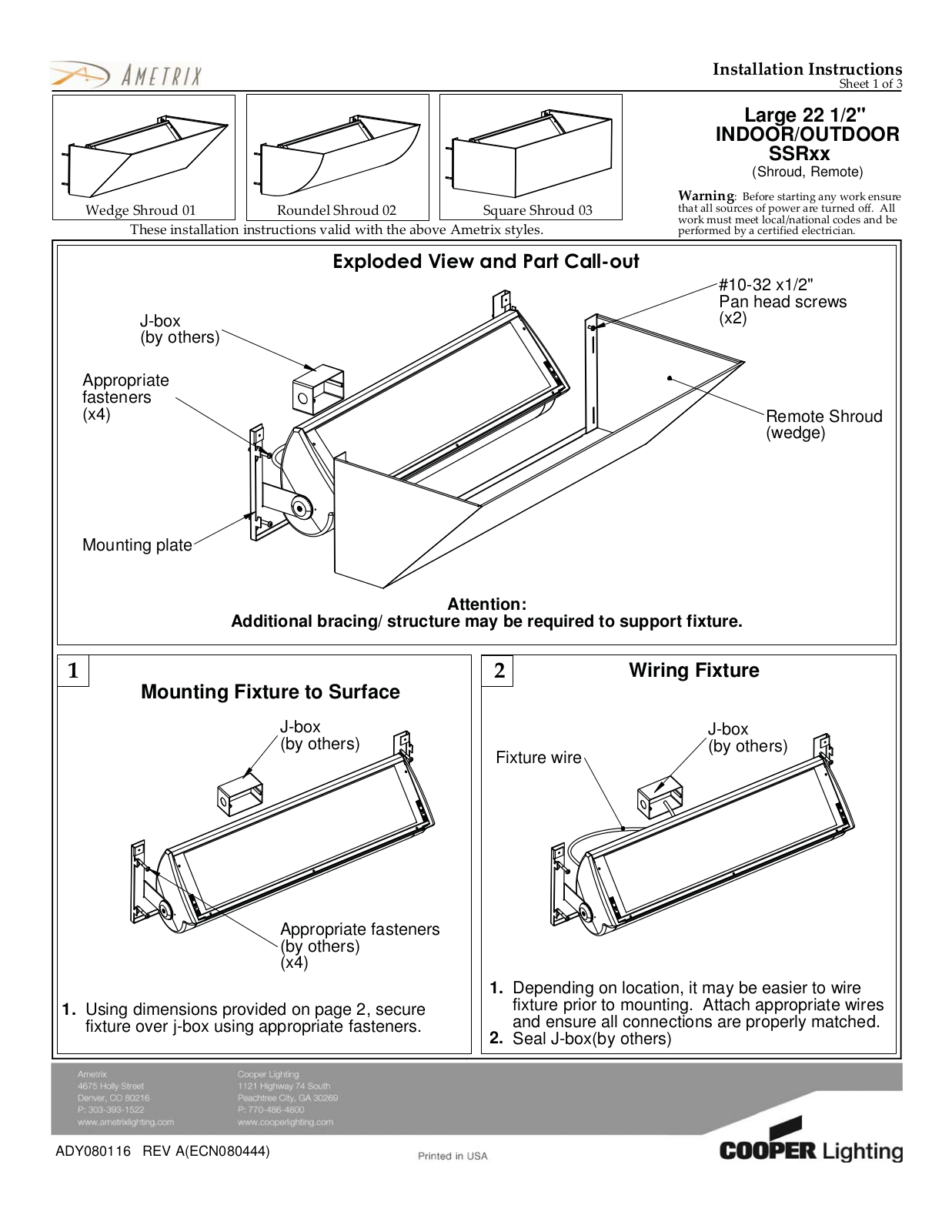 Cooper Lighting SSRxx User Manual