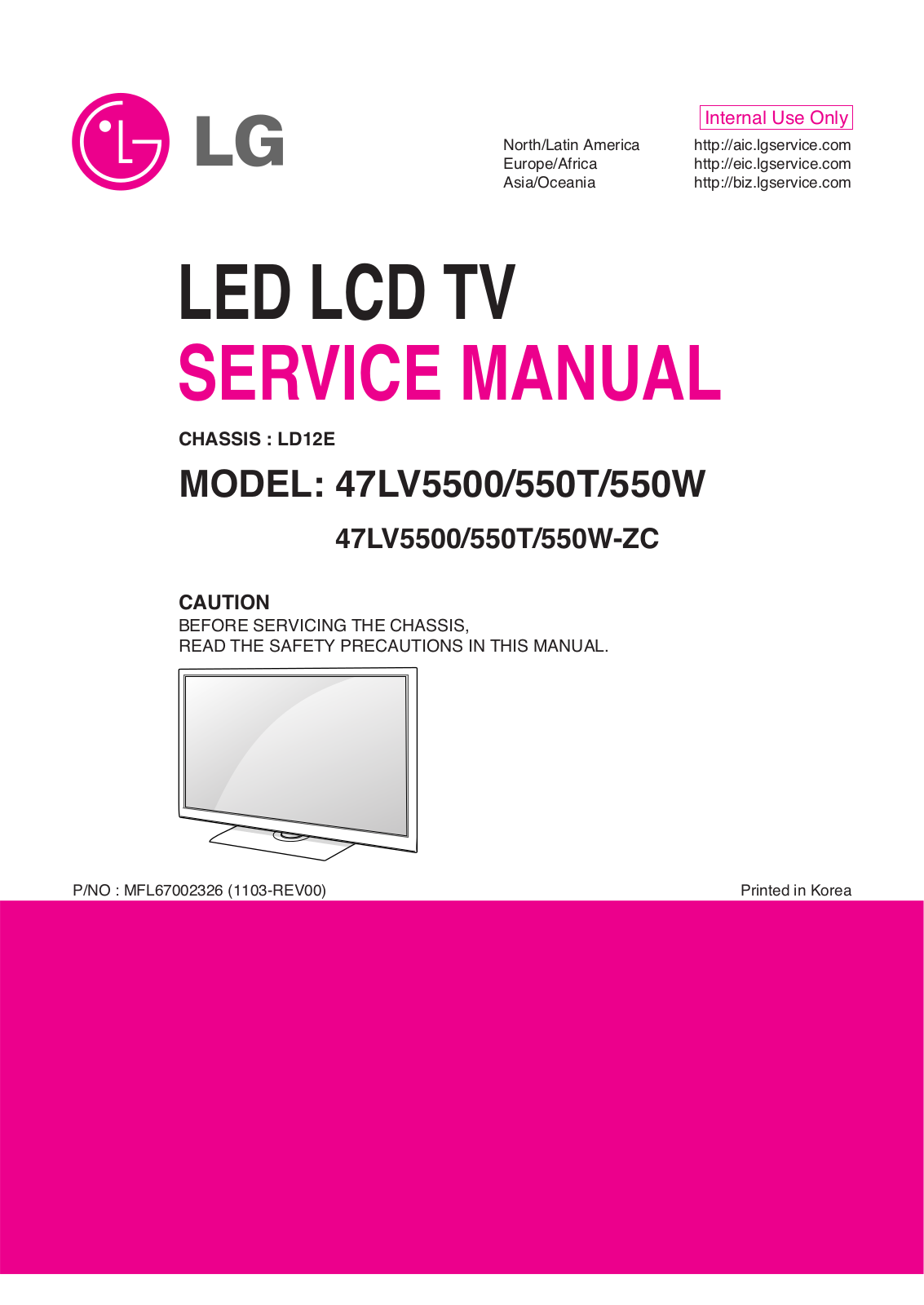 LG 47LV5500-ZC, 47LV550T-W-ZC Schematic