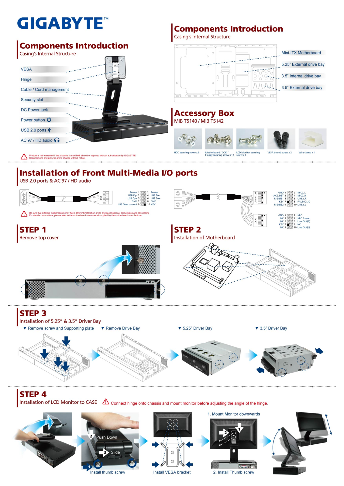 GIGABYTE MIB T5140, MIB T5142 Owner's Manual