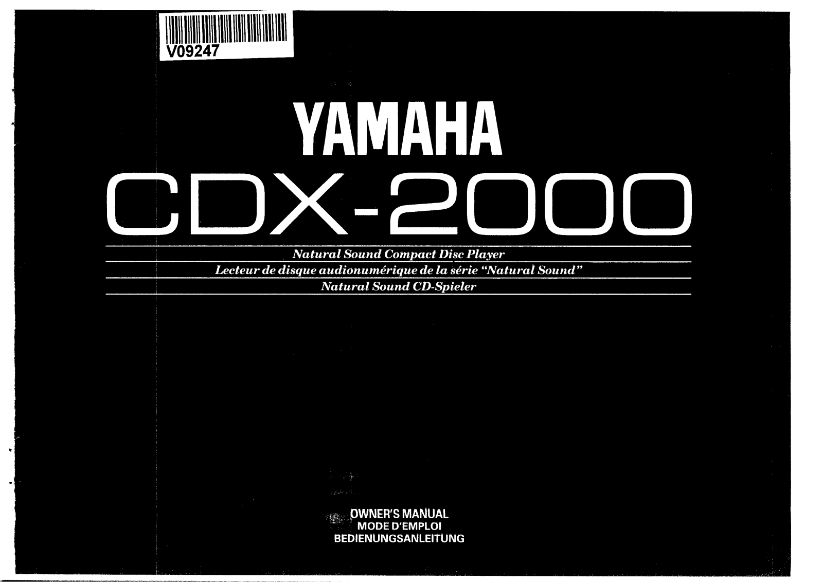 Yamaha CDX-2000 Owners Manual