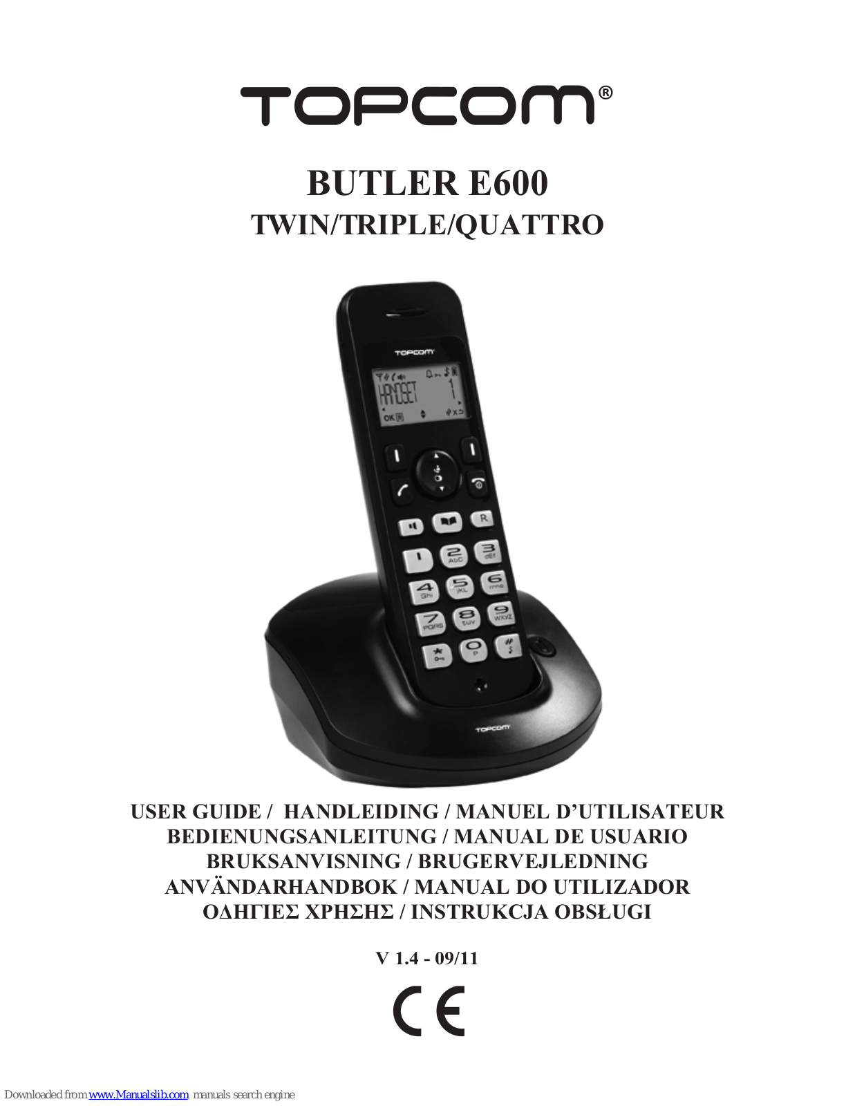 Topcom BUTLER E600 TWIN, BUTLER E600 User Manual