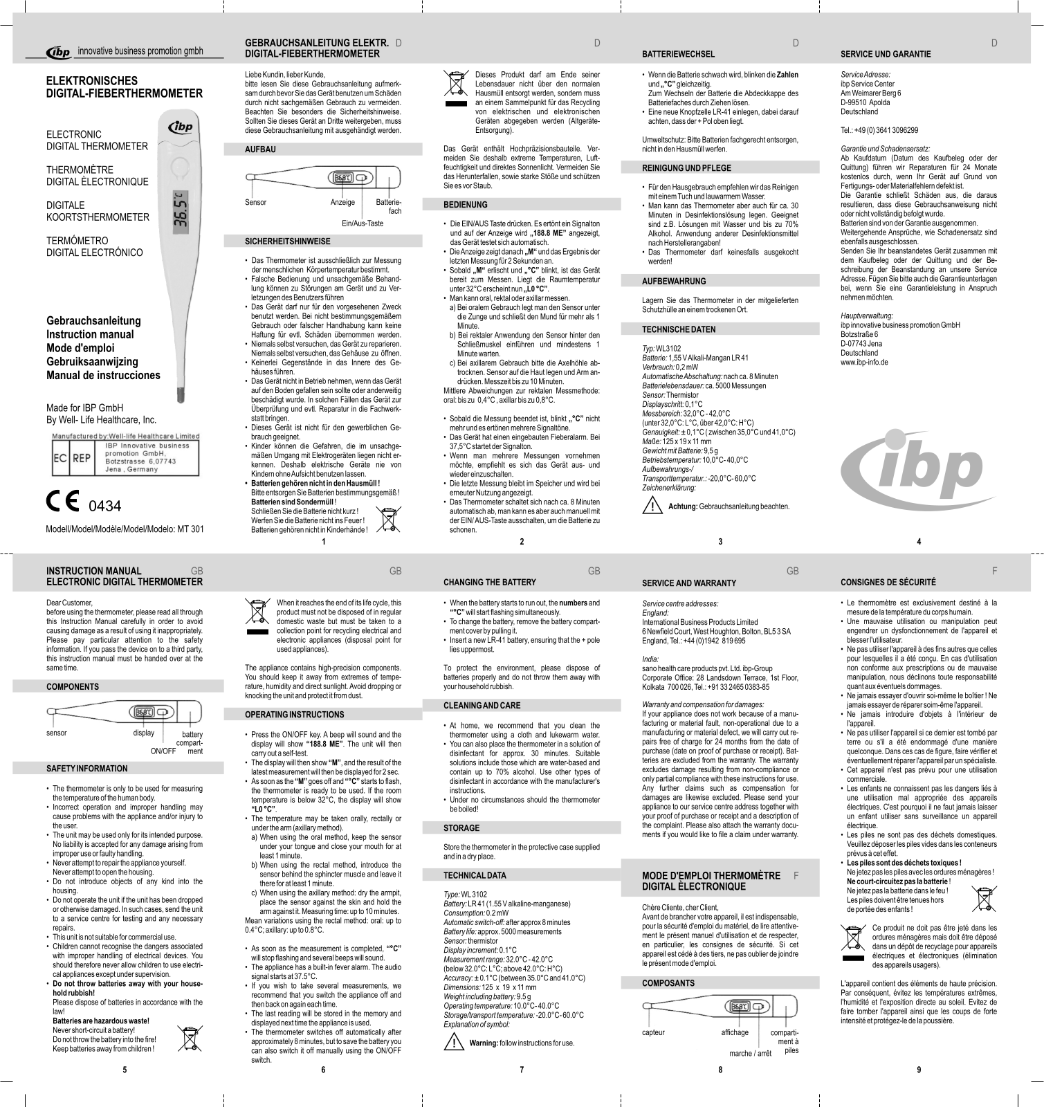 Ibp MT301 User Manual