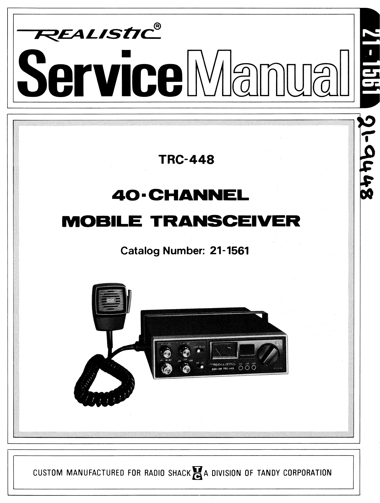 Realistic   RadioShack TRC-448 Service Manual - ManualMachine.com