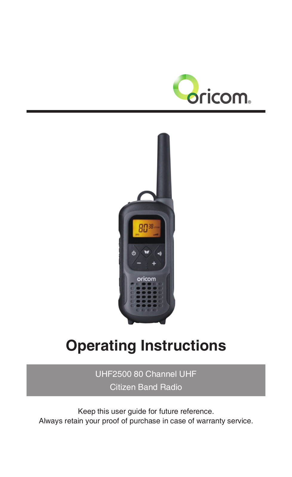 Oricom UHF2500 User Manual