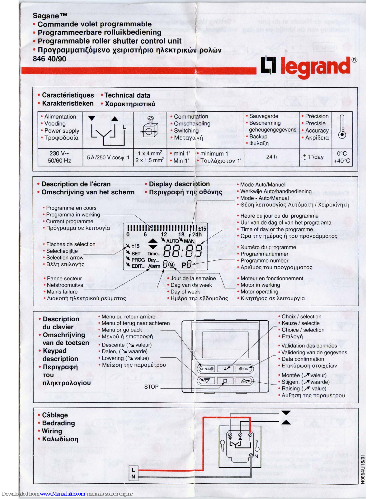 LEGRAND Sagane 846 40, Sagane 846 90 User Manual