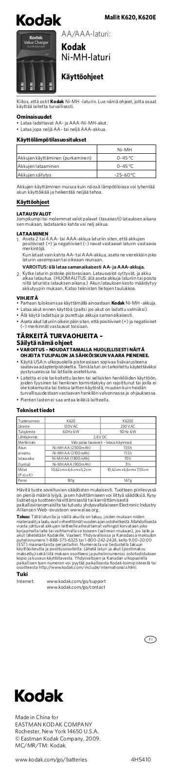 Kodak K620E, K620 User Manual