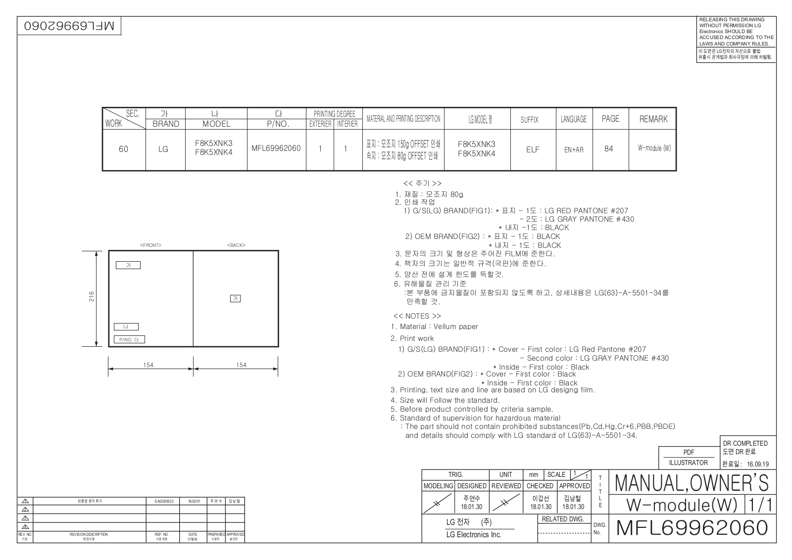 LG F8K5XNK4, F8K5XNK9 Owner’s Manual