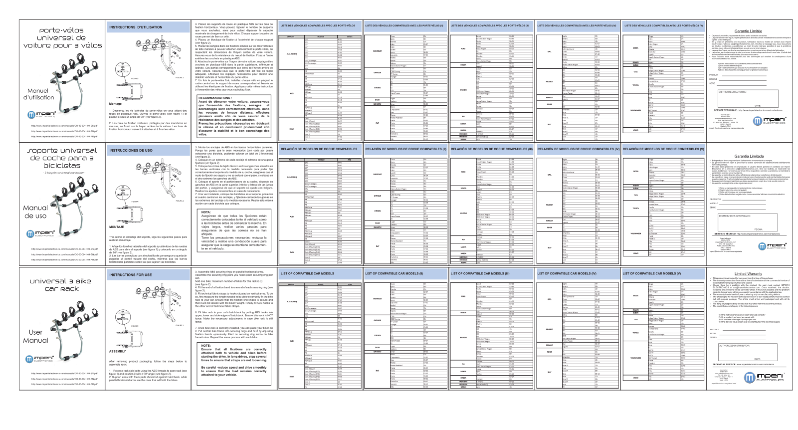 imperii Universal Bike Car Rack User Manual