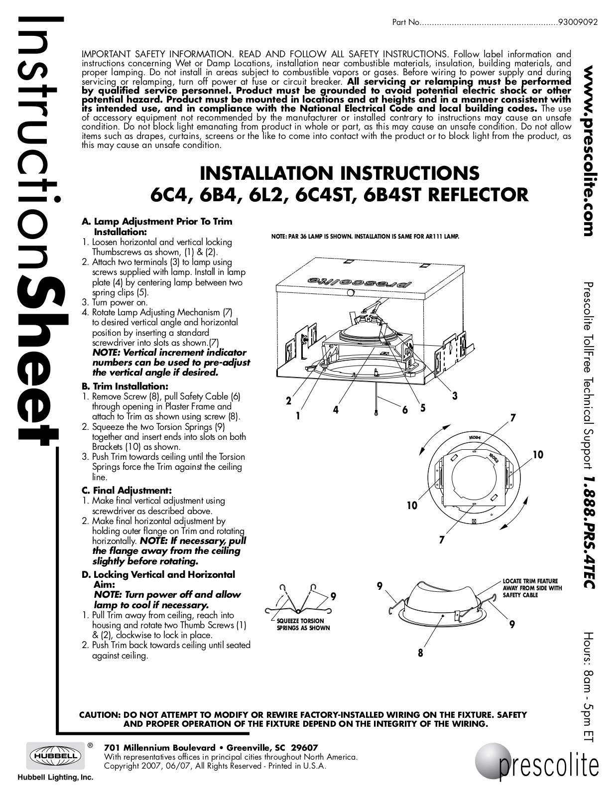 Prescolite 6B4ST User Manual - ManualMachine.com