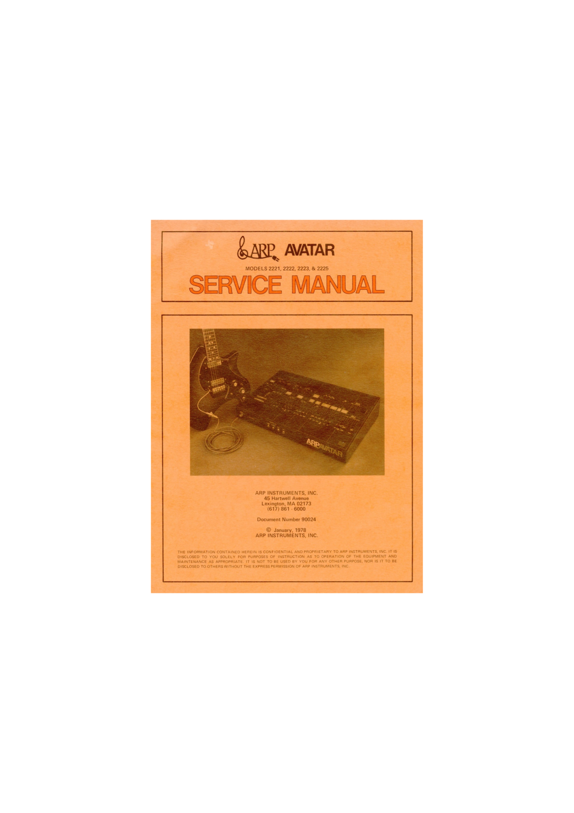 ARP Instruments Avartar 2225, Avartar 2221, Avartar 2222, Avartar 2223 Service Manual