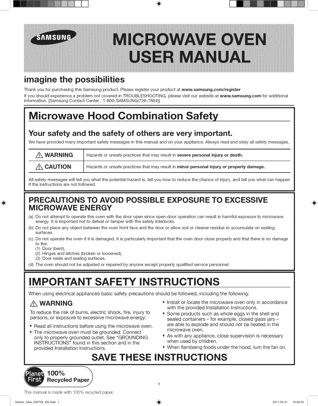 Samsung SMH2117S/XAA-02, SMH2117S/XAA-01 Owner’s Manual