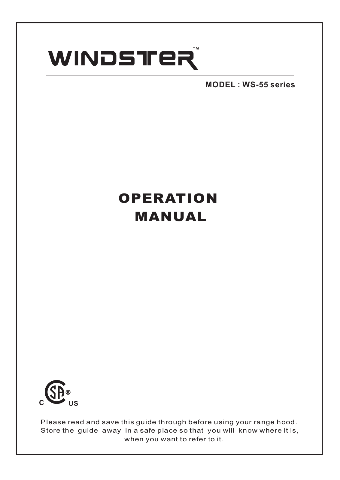 Windster WS-55 User Manual