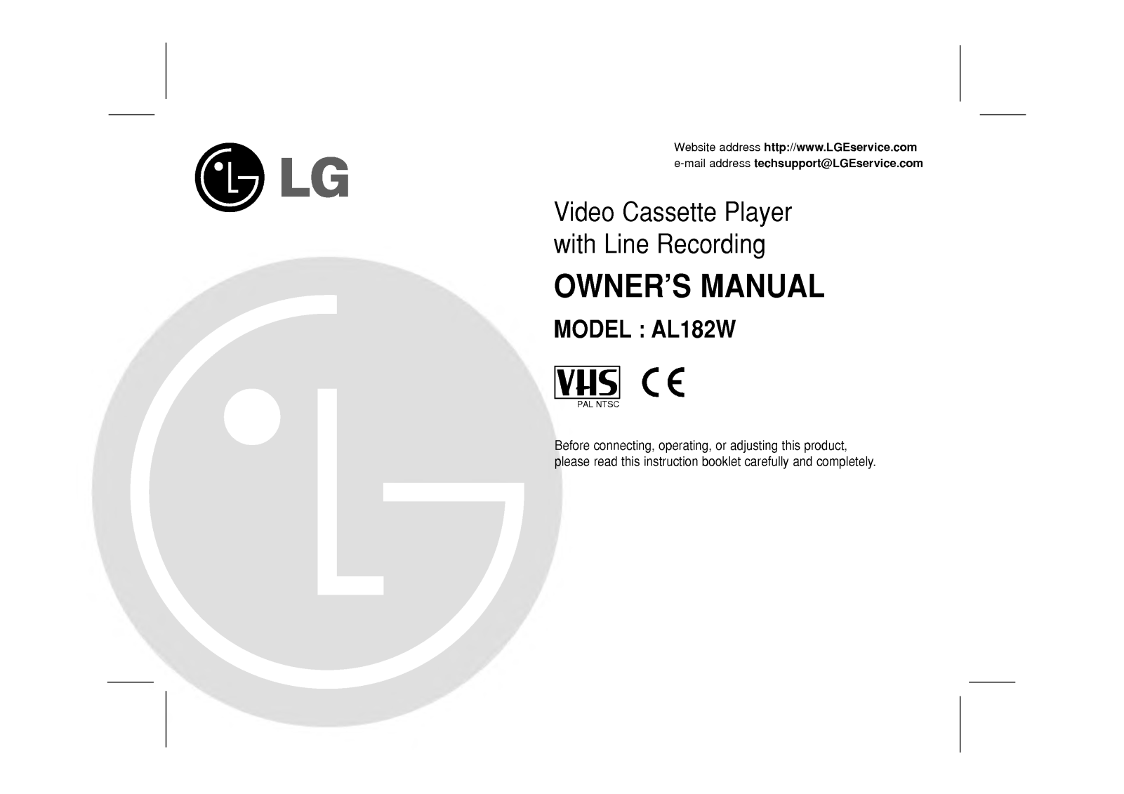 LG AL182W Manual