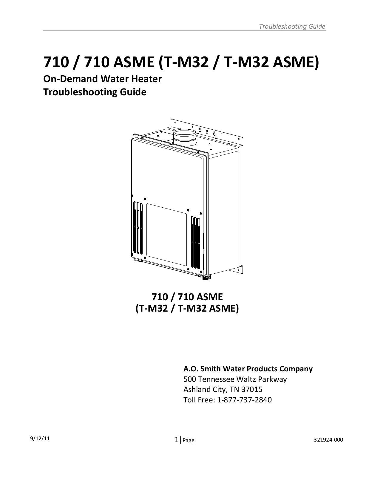 A. O. Smith 710 ASME Service Manual