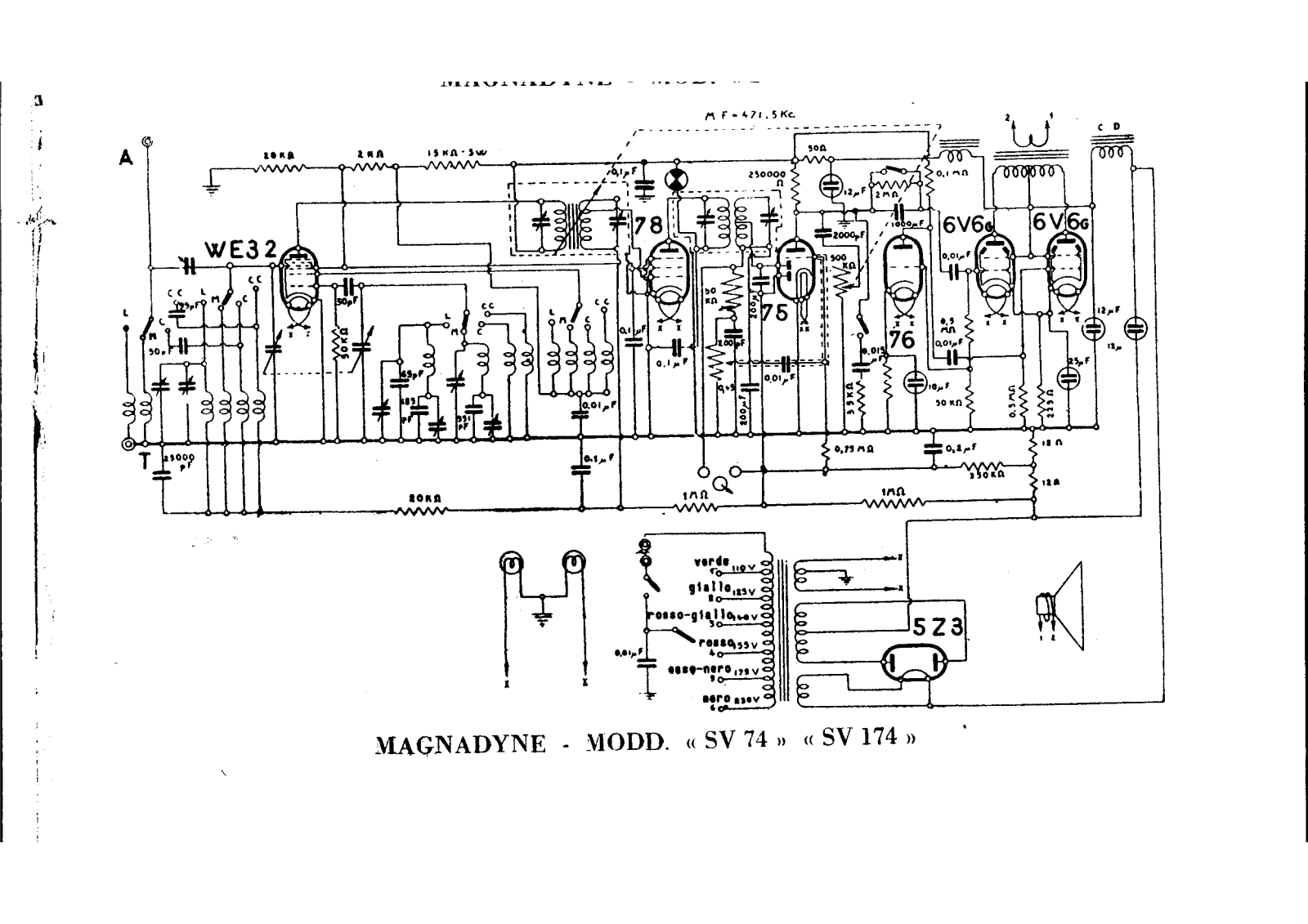 Magnadyne sv74, sv174 schematic