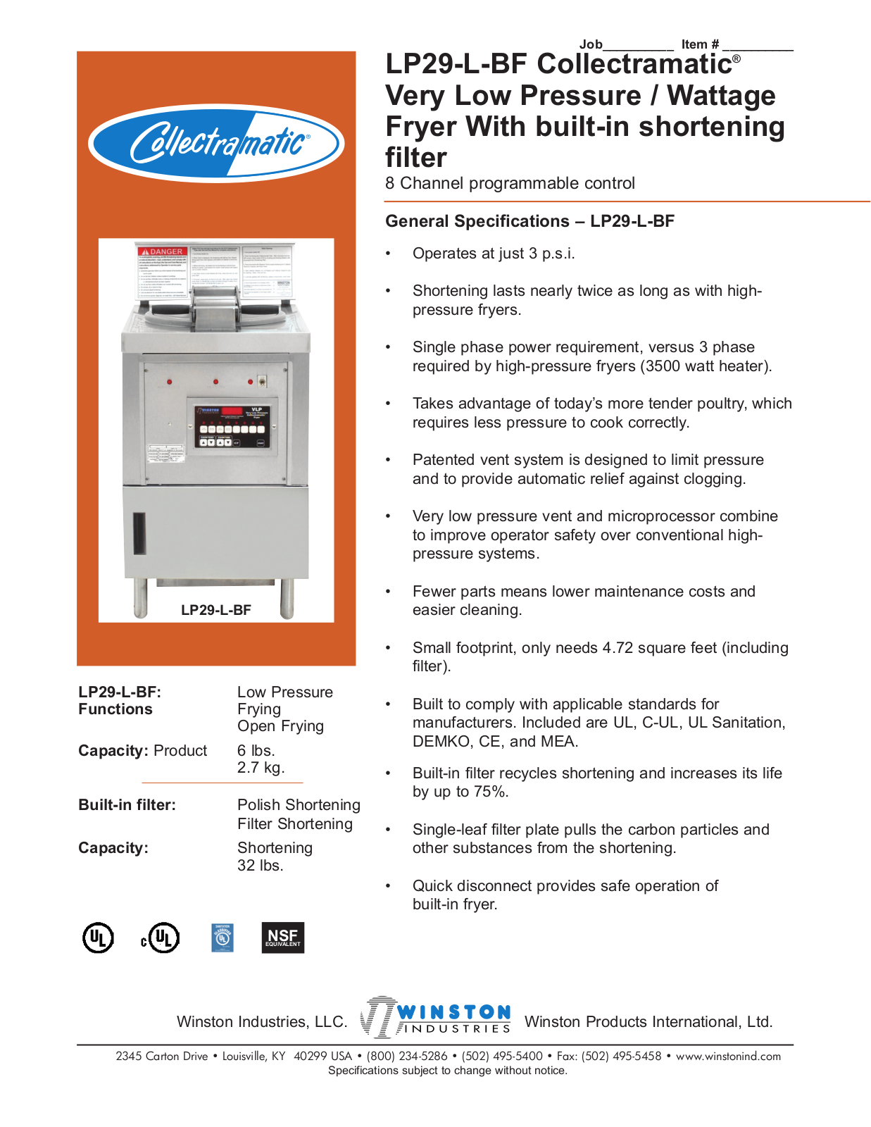 Winston LP29-L-BF User Manual