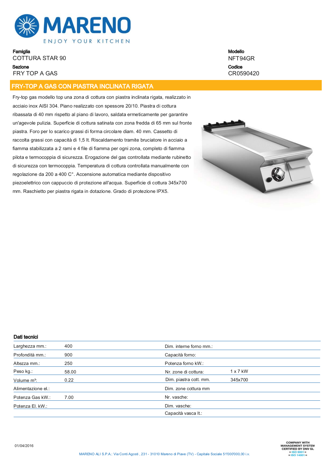 MARENO NFT94GR Datasheet - ManualMachine.com
