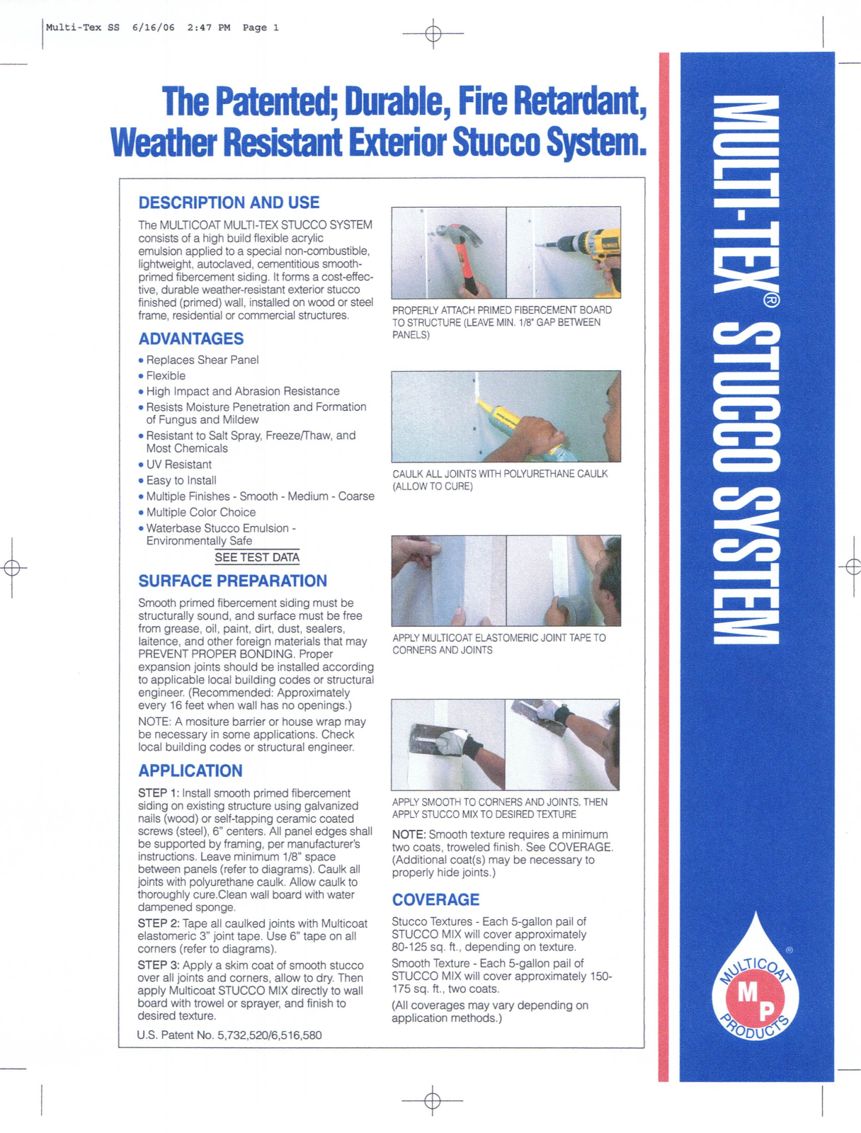 Multicoat MULTI-TEX STUCCO User Manual - ManualMachine.com