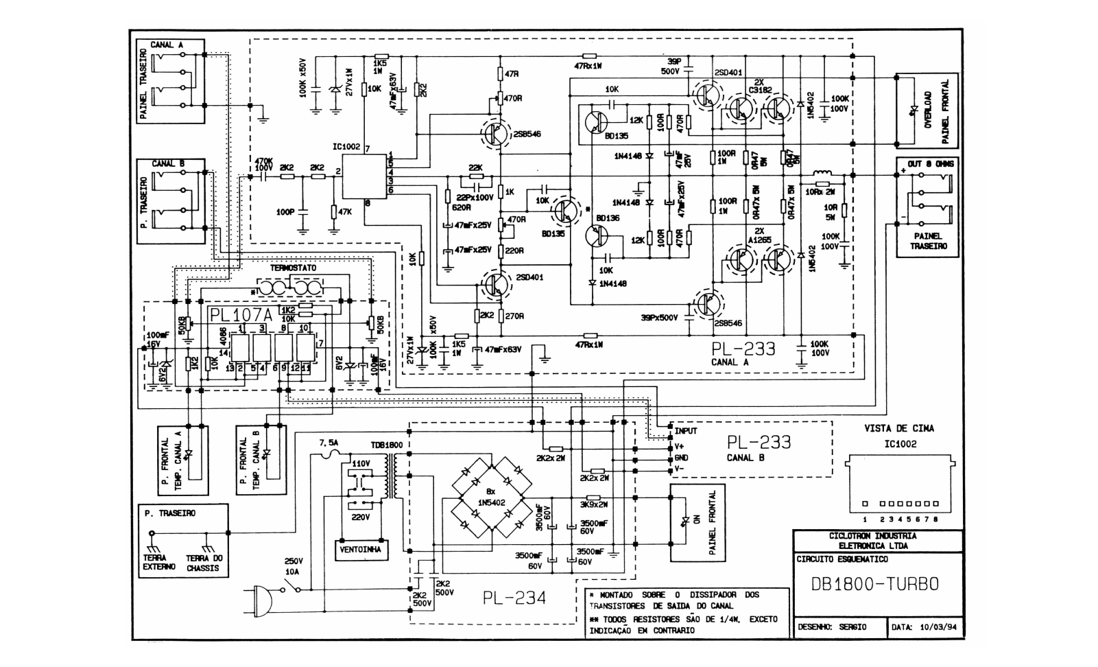 CICLOTRON DB1800 TURBO Schematic