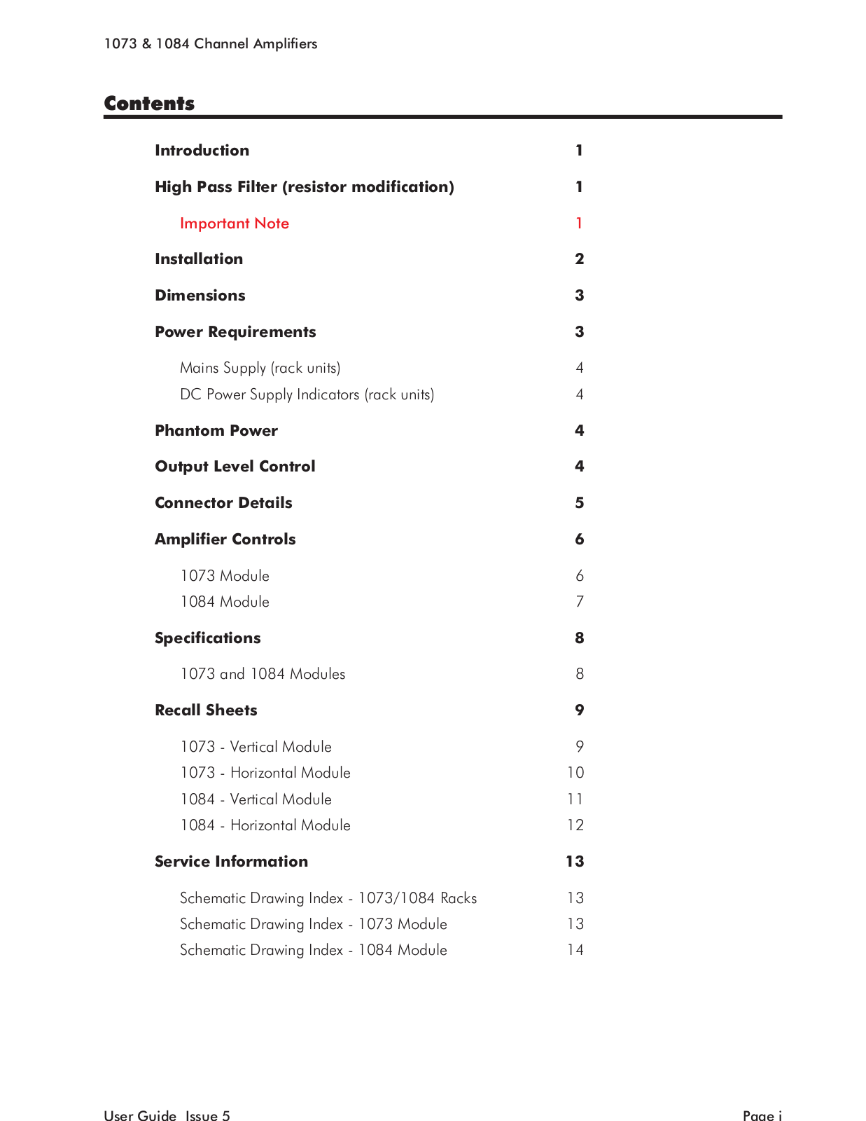 Neve 1073, 1084 User Manual