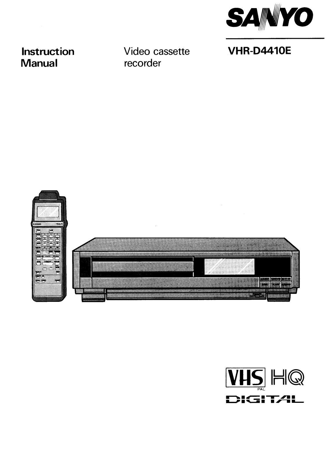 Sanyo VHR-D4410E Instruction Manual