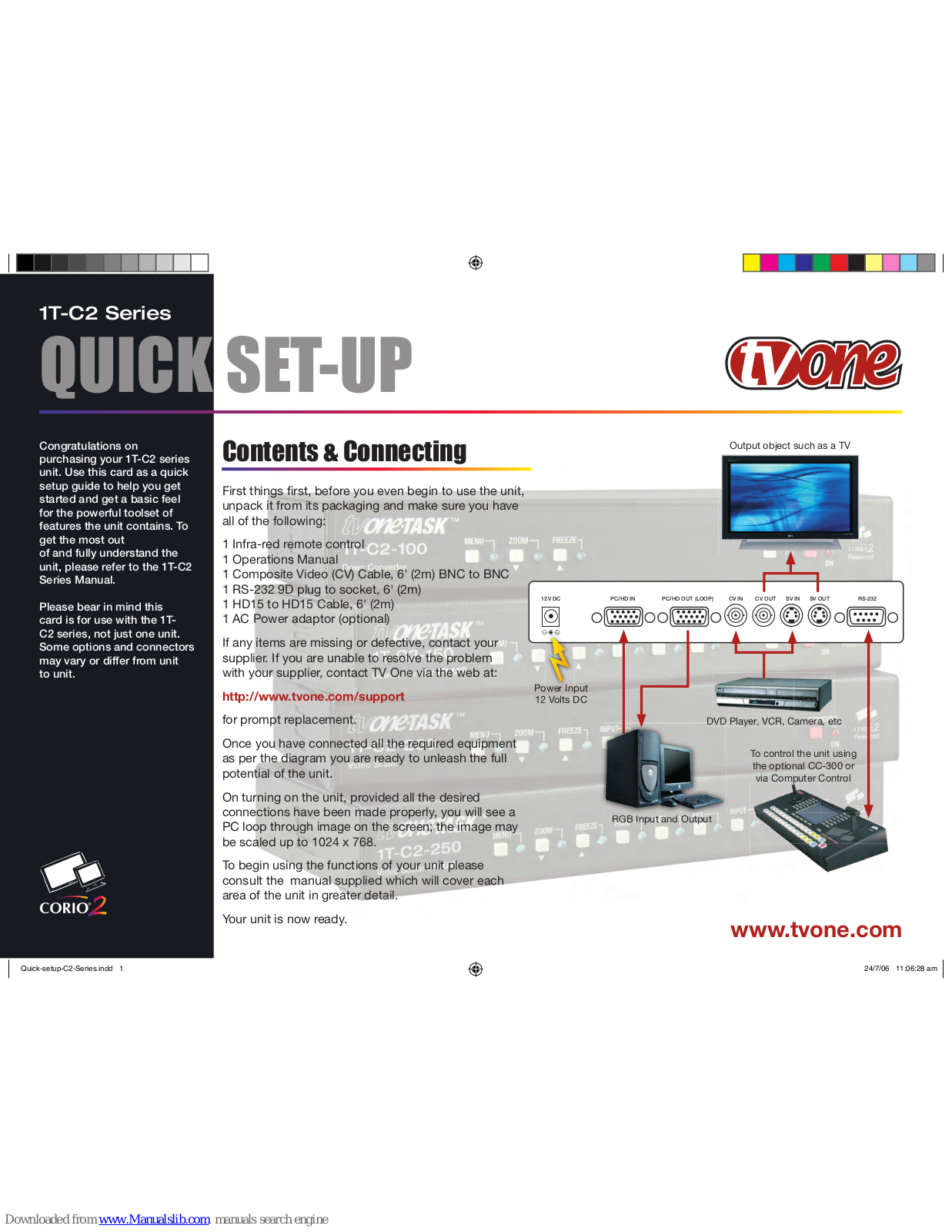 Tvone 1T-C2 Series Quick Setup Manual