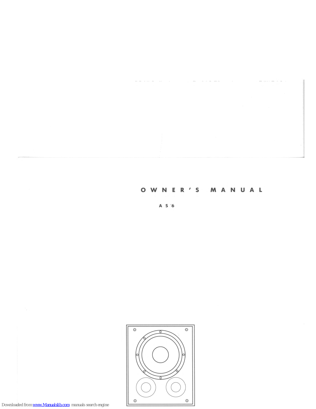 Bowers & Wilkins AS6 Owner's Manual