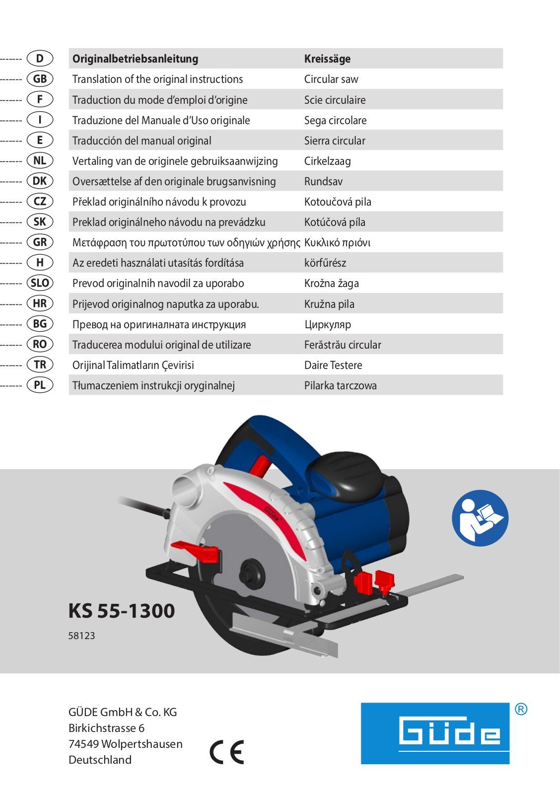 Güde KS 55-1300 User Manual