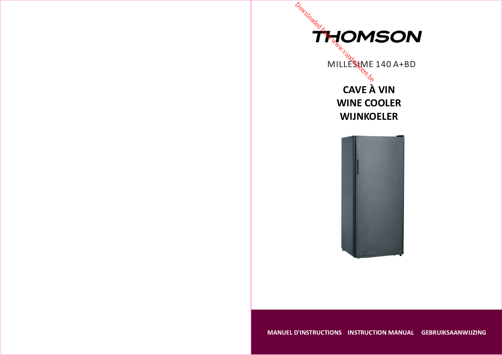 THOMSON MILLESIME 140 A+ BD User Manual