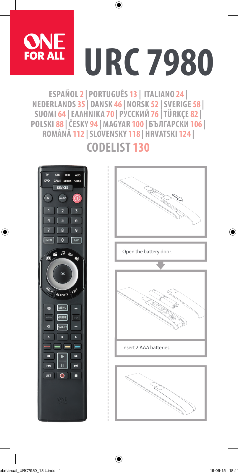 One For All URC 7980 User Manual