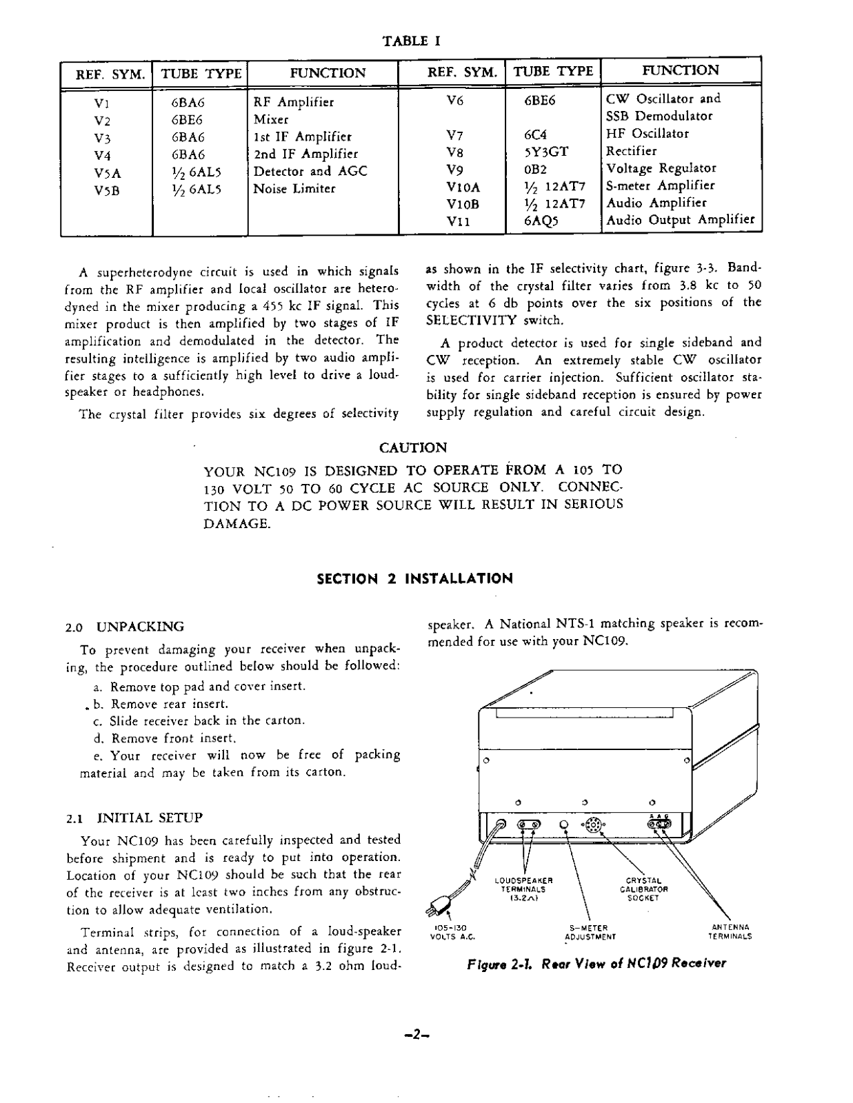 NATIONAL RADIO NC-109 User Manual (PAGE 02)