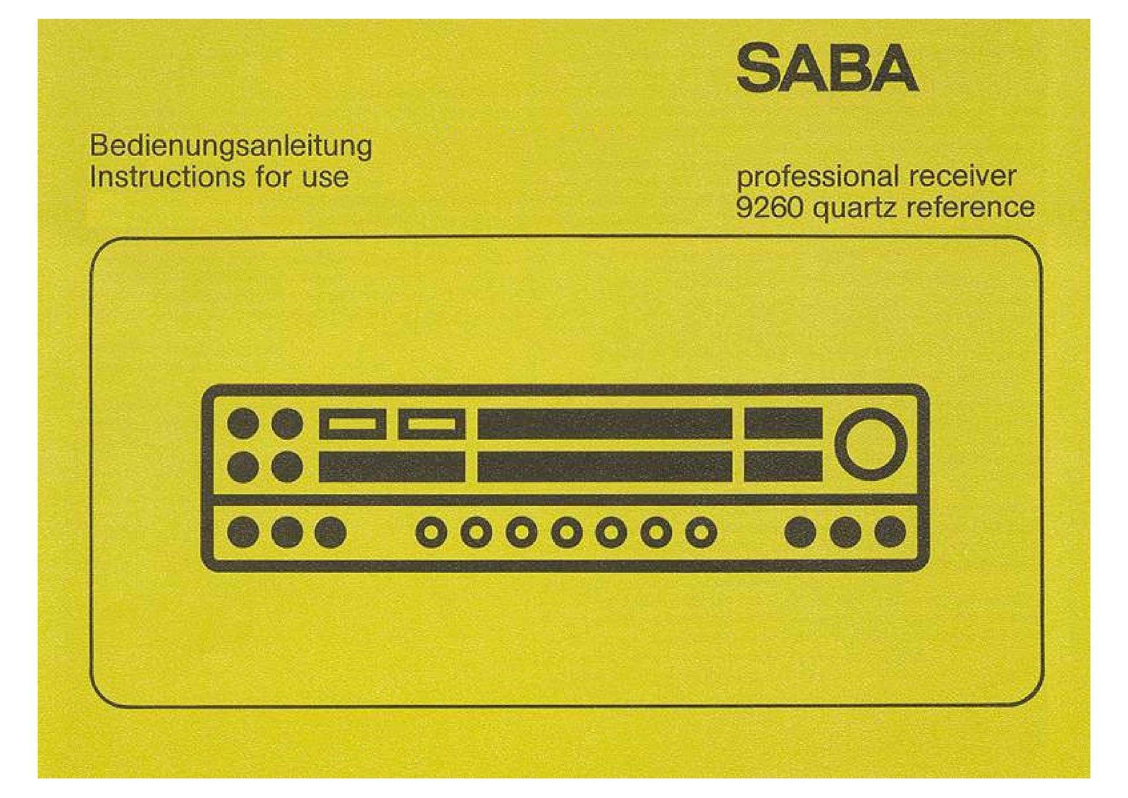 Saba 9260-Quartz Owners Manual