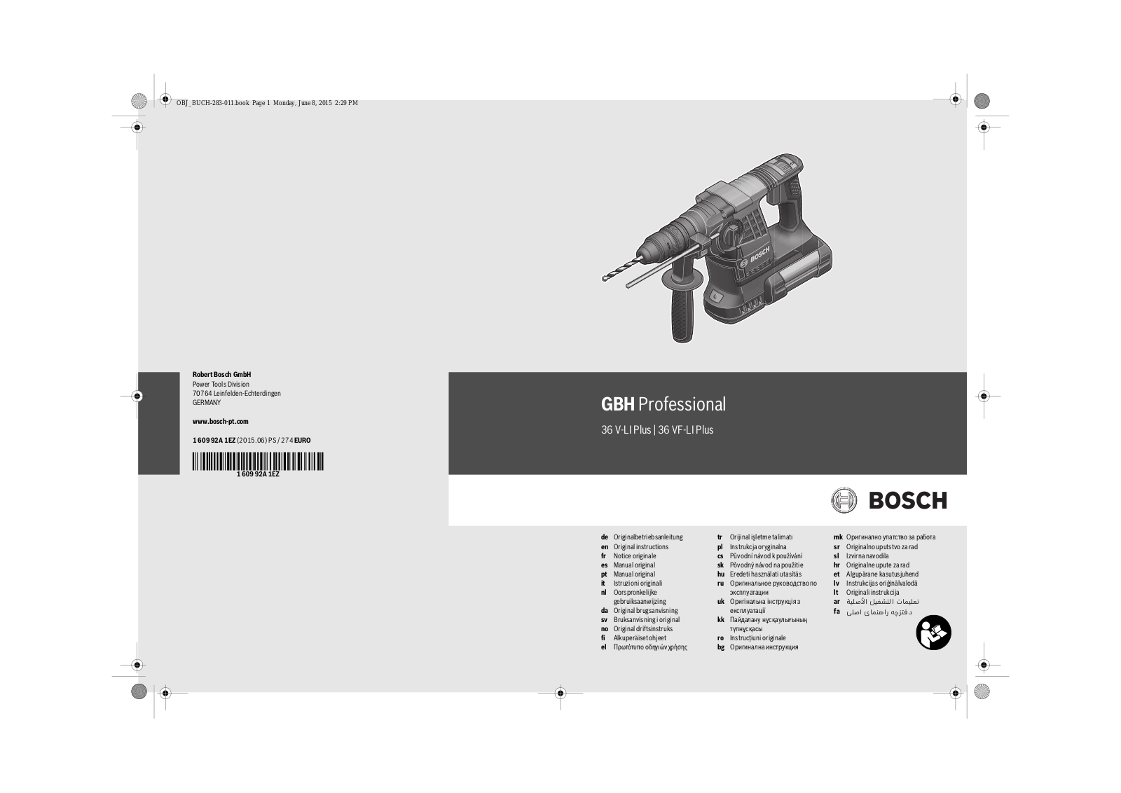 Bosch GBH 36 V-LI User Manual