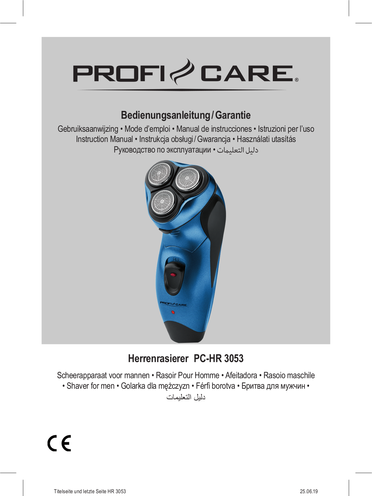 ProfiCare PC-HR 3053 operation manual