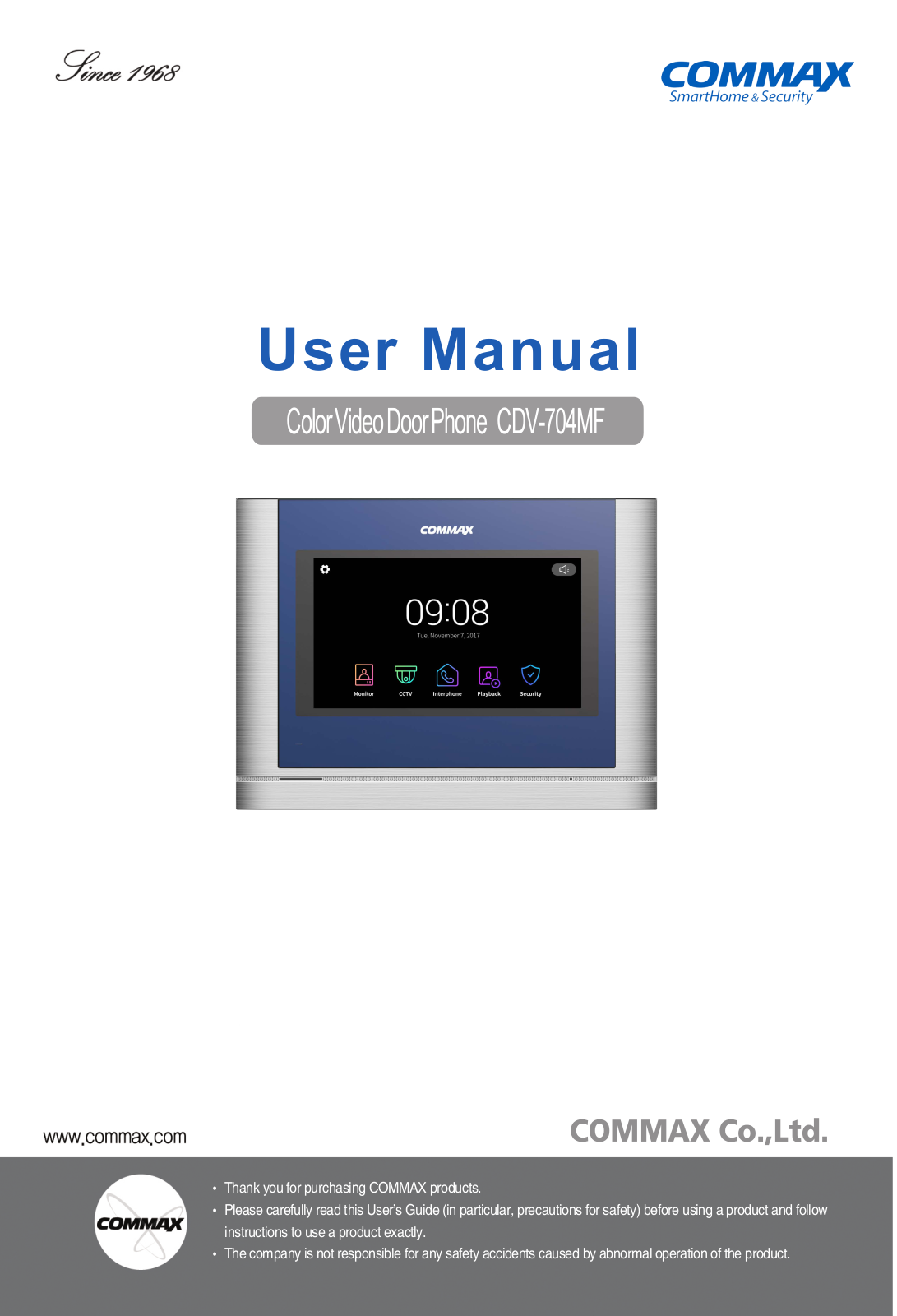 Commax CDV-704MF User Manual