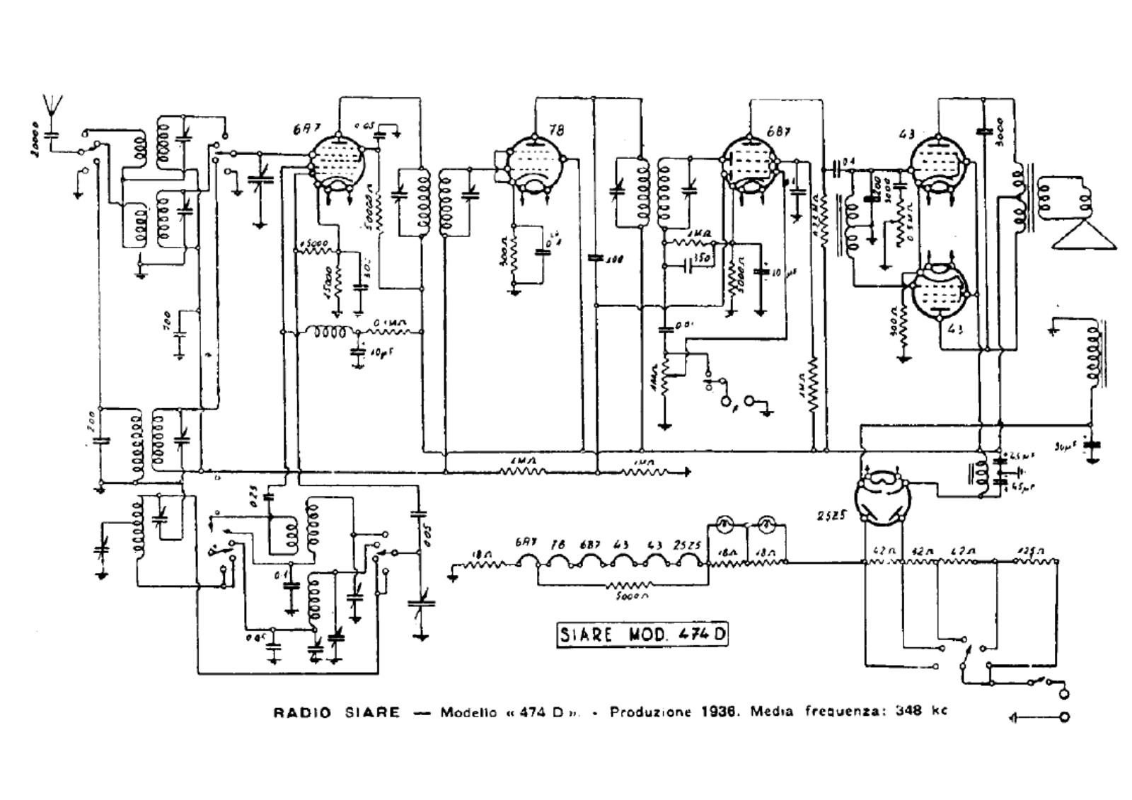 Siare Crosley 474d schematic