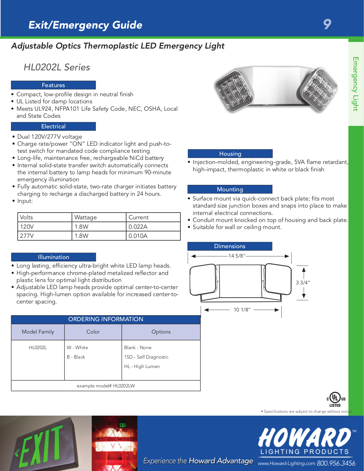 Howard Industries HL0202L Series Catalog Page