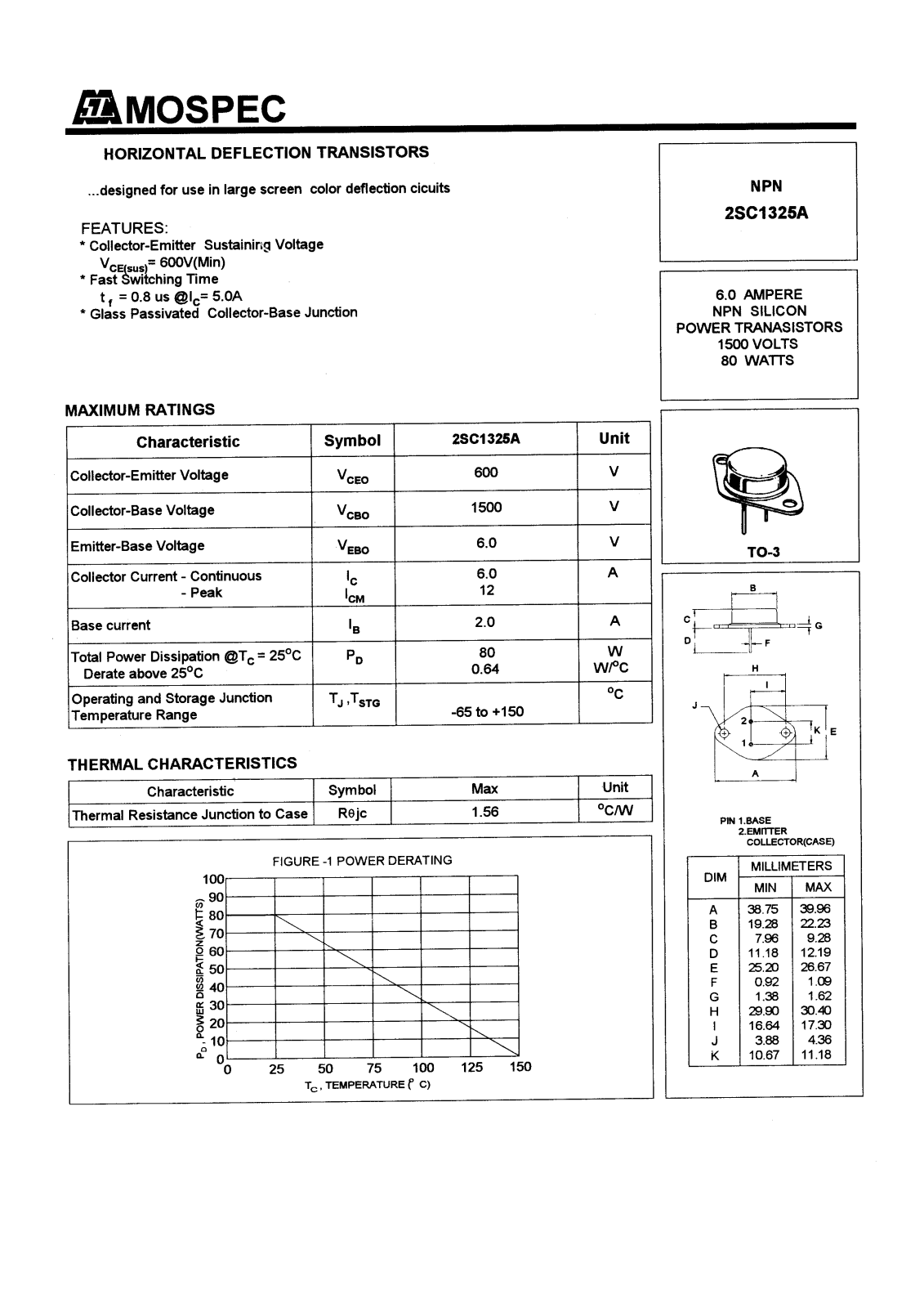 MOSPEC 2SC1325A Datasheet