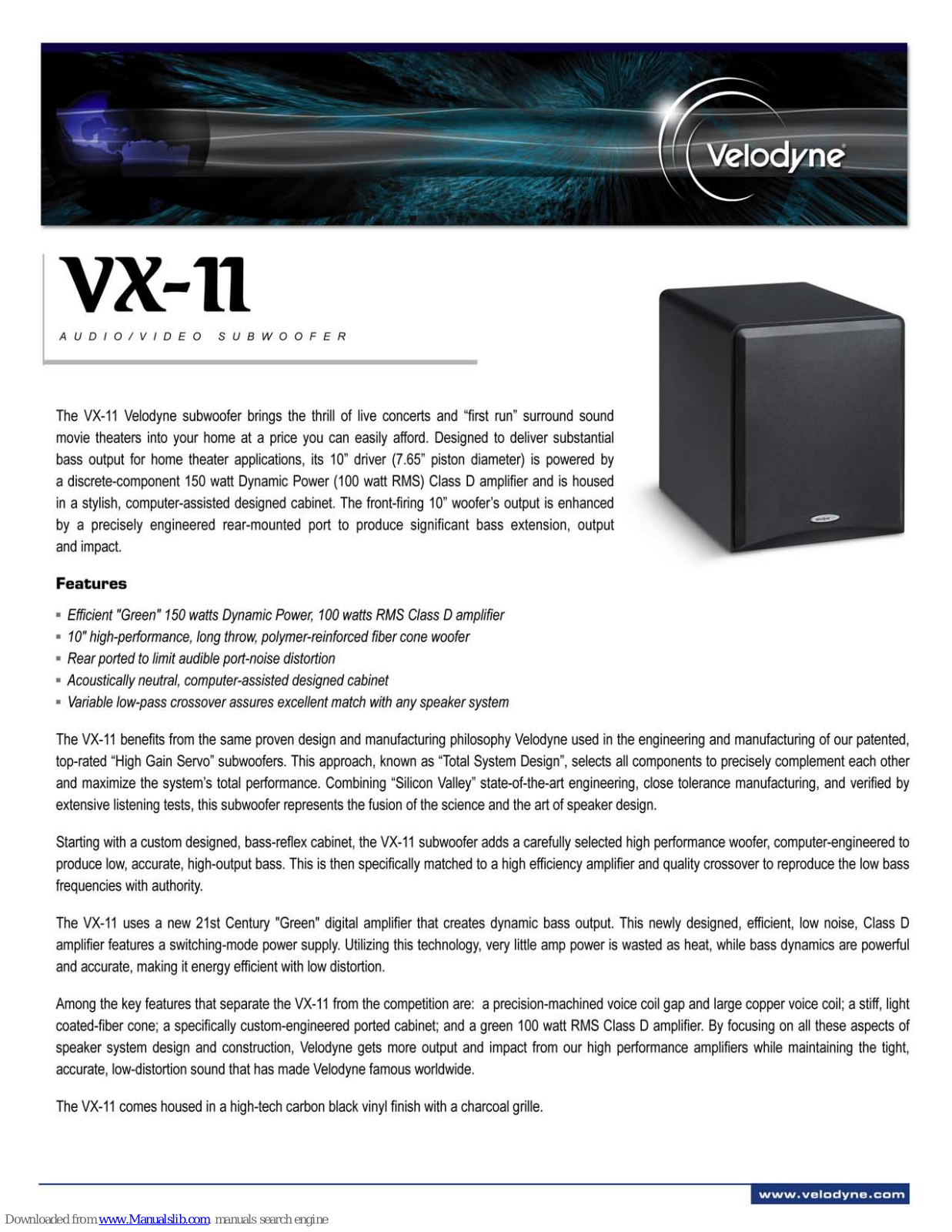 Velodyne VX-11 - DATASHEET 1 Datasheet