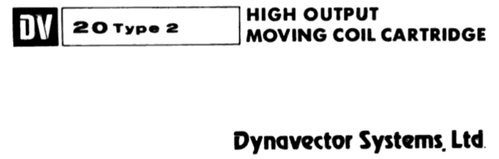 Dynavector DV-20 Mk2 Owners manual