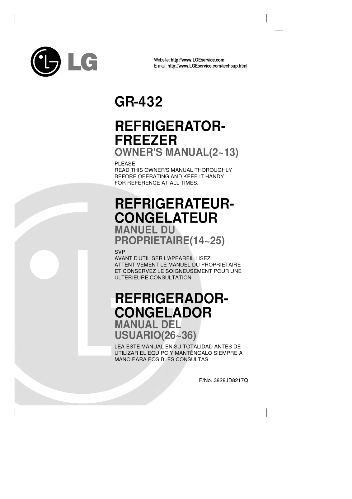 LG GR432 User Manual