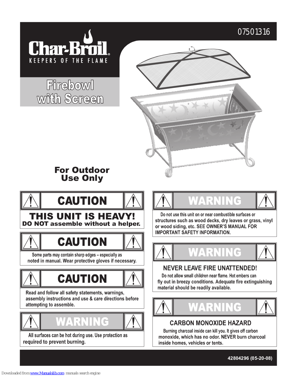 Char-Broil 07501316 User Manual