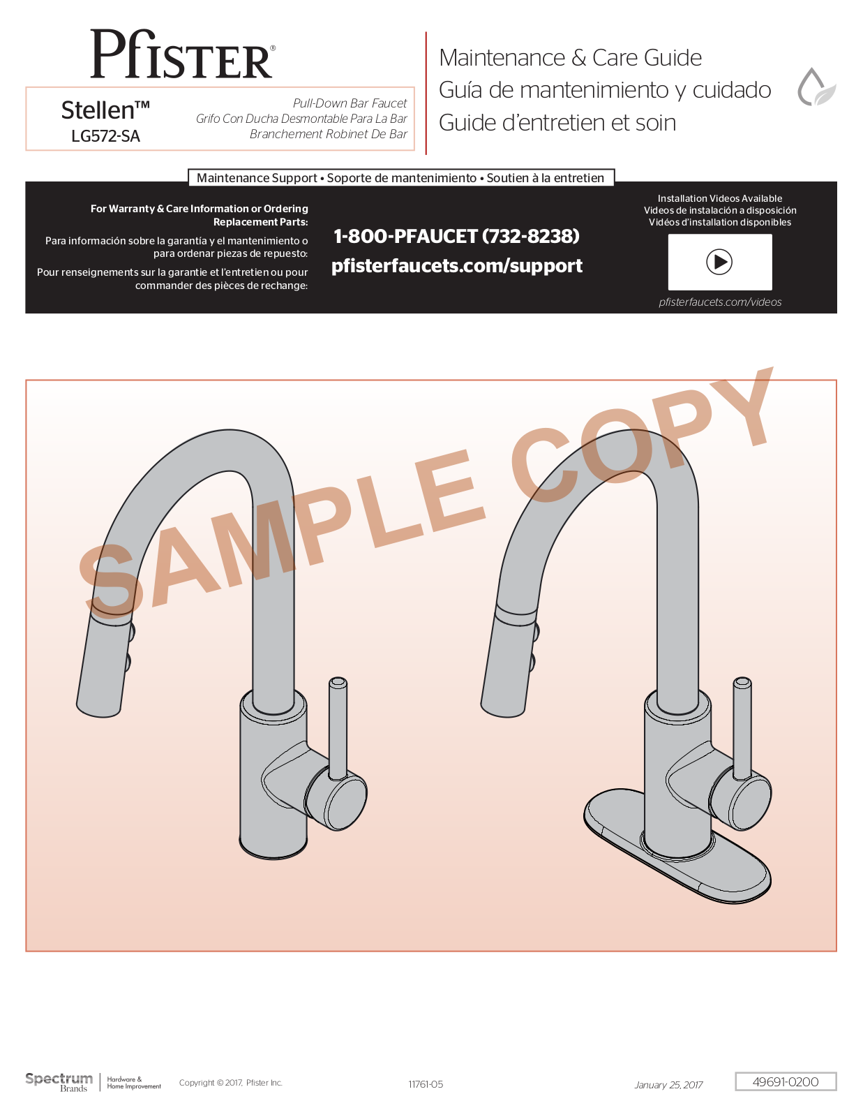 Pfister LG572-SA User Manual