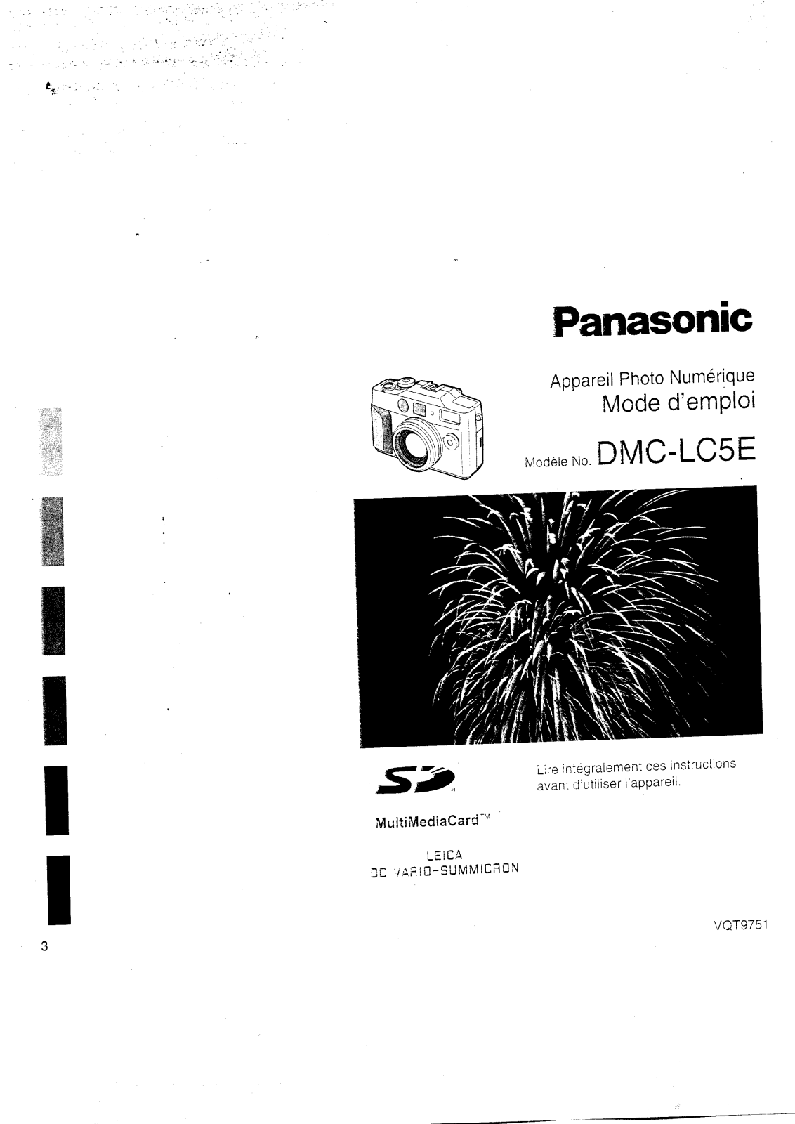 PANASONIC DMC LC5 E Instruction Manual